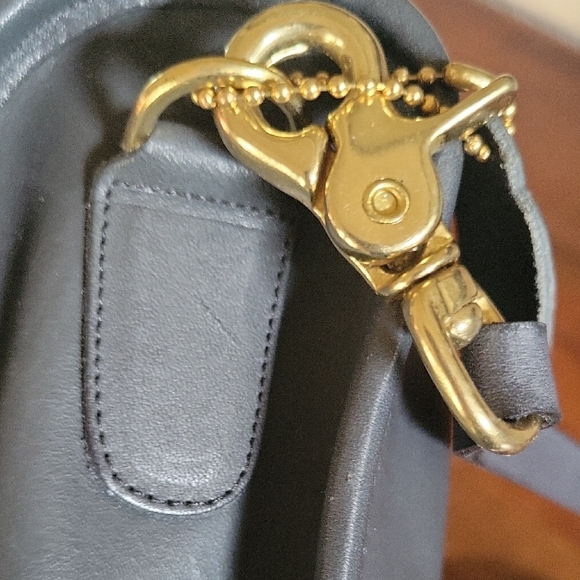 Coach Vintage Black Leather Embossed Bag